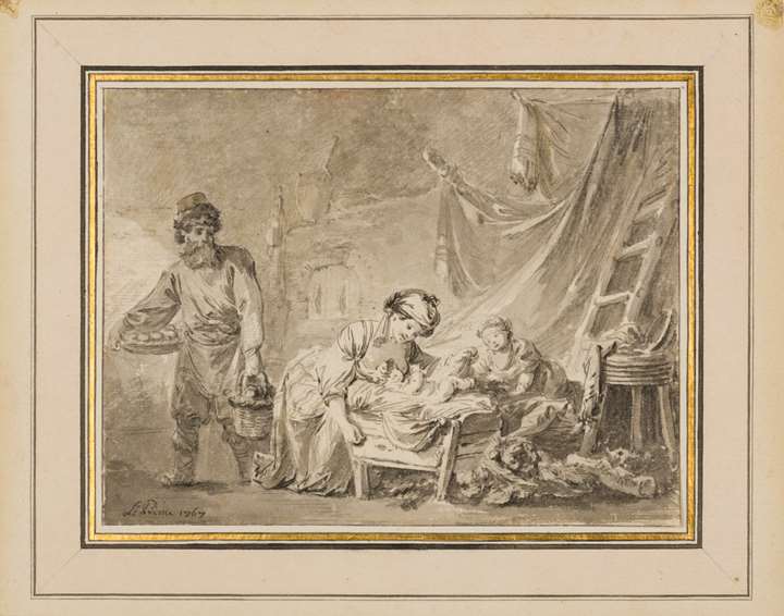 A Russian Peasant Family in an Interior
